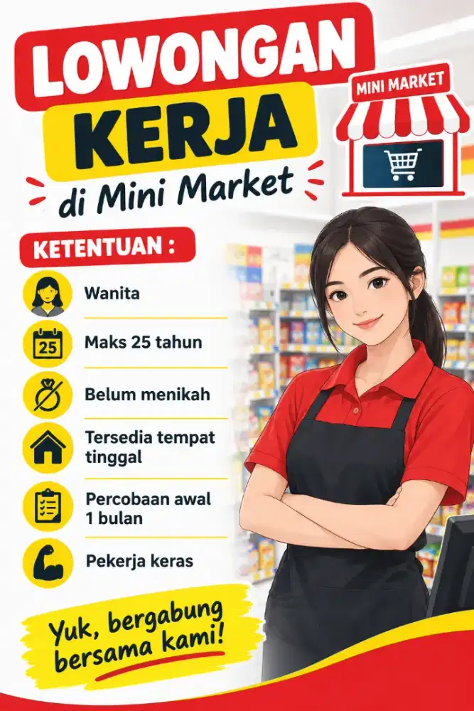 Lowongan Kerja Wanita di Mini Market