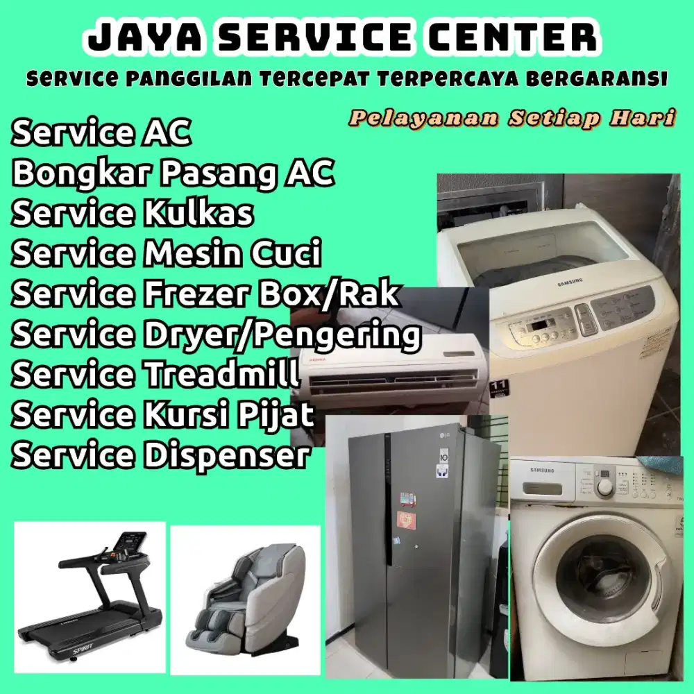 Service Mesin cuci Dryer Kulkas Bongkar Pasang AC Servis AC Treadmill