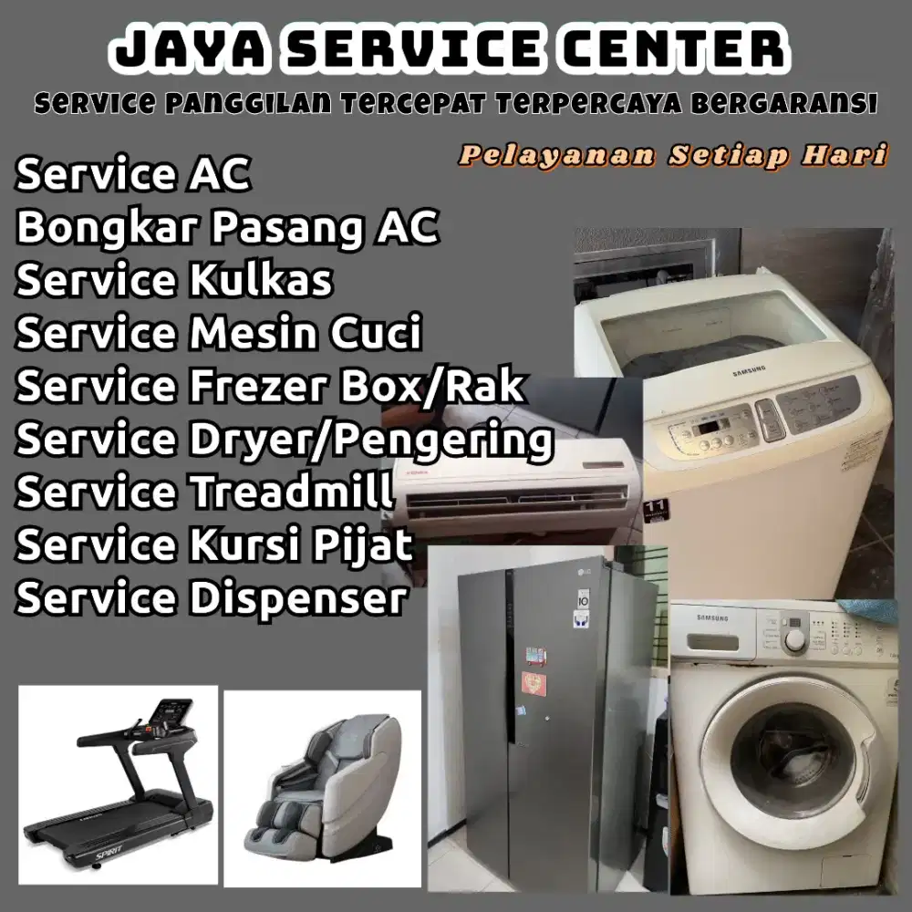 Service Kulkas Frezer Bongkar Pasang AC Servis AC Mesin Cuci Treadmill