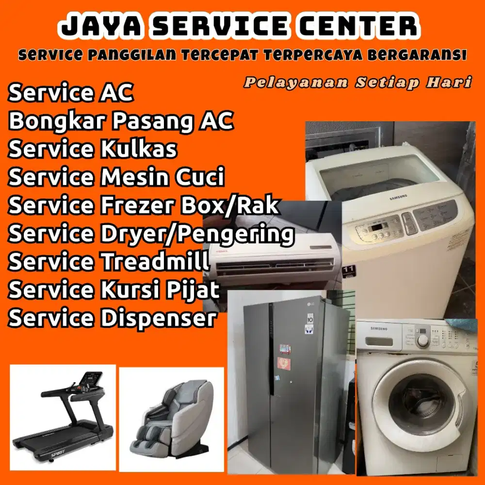 Service Mesin Cuci Kulkas Frezer Bongkar Pasang AC Servis AC Treadmill