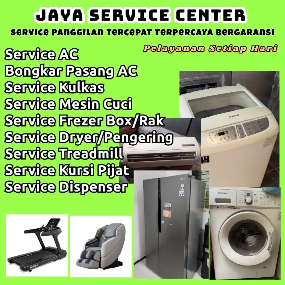 Service Mesin Cuci Kulkas AC Bongkar Pasang Servis Treadmill Dispenser