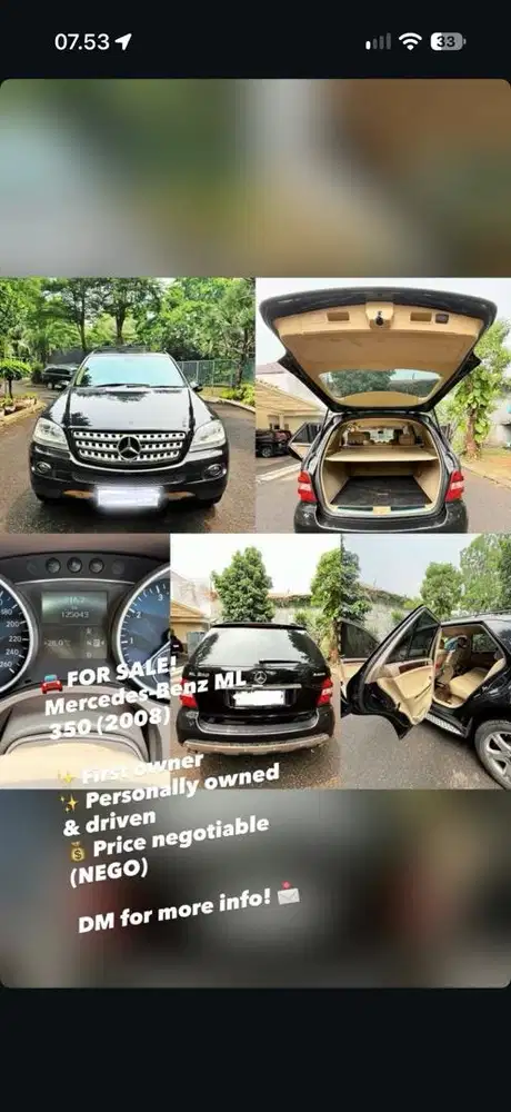 FOR SALE MERCEDEZ BENZ ML350 BLACK