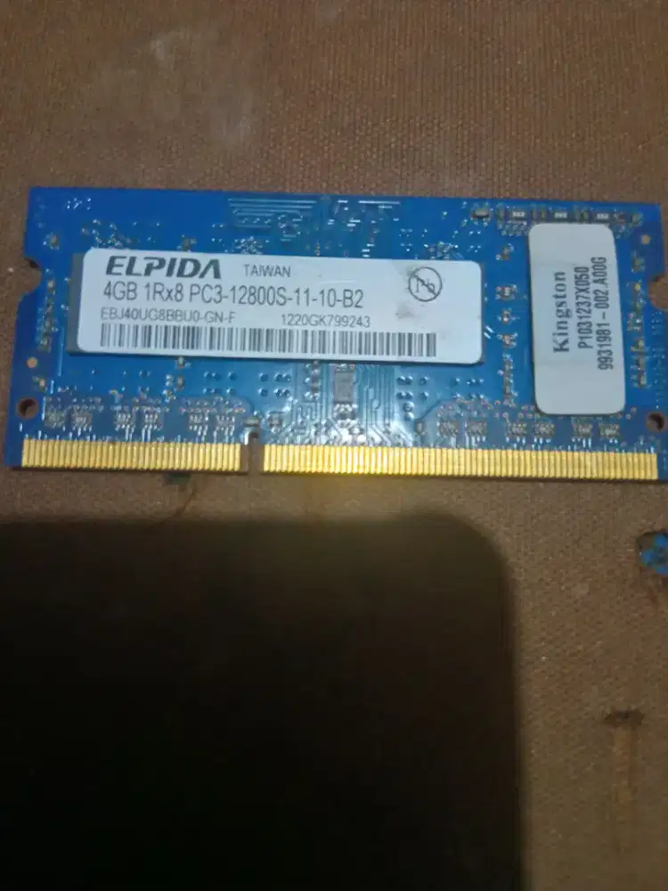 Ram laptop ddr3 4gb merk elpida