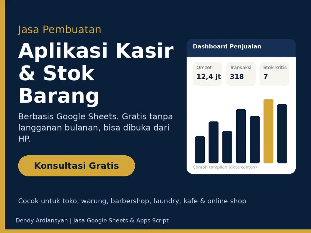 Jasa Buat Aplikasi Kasir & Stok Barang Pakai Tanpa Langganan