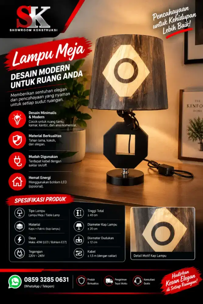 LAMPU MEJA MODERN