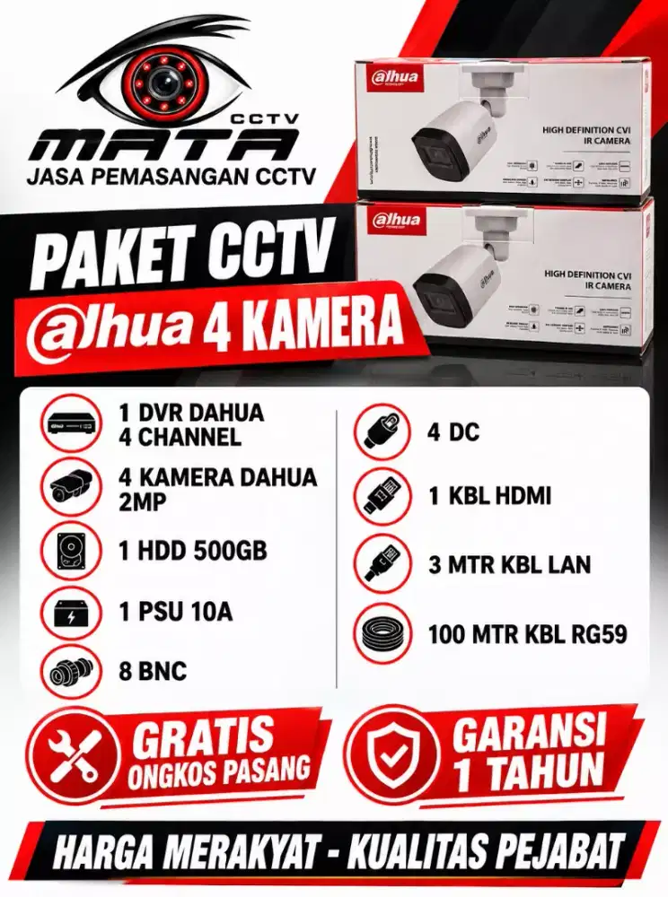 Paket cctv dahua 2mp