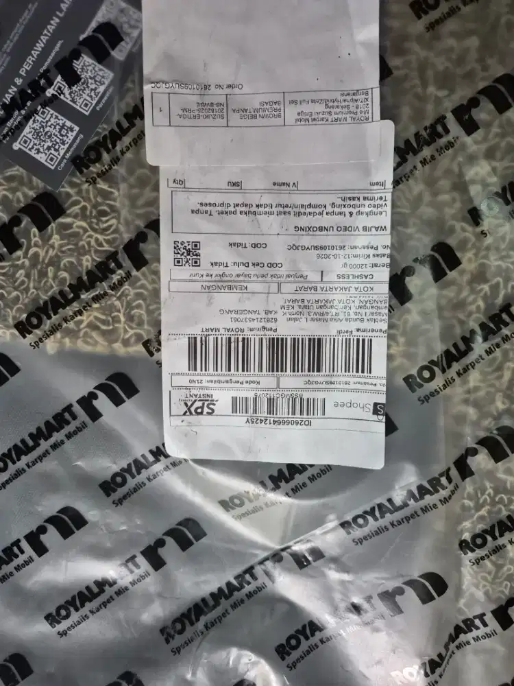 Karpet mobil royal mart,di toko oren 1,4jt,sampe baris ke 3