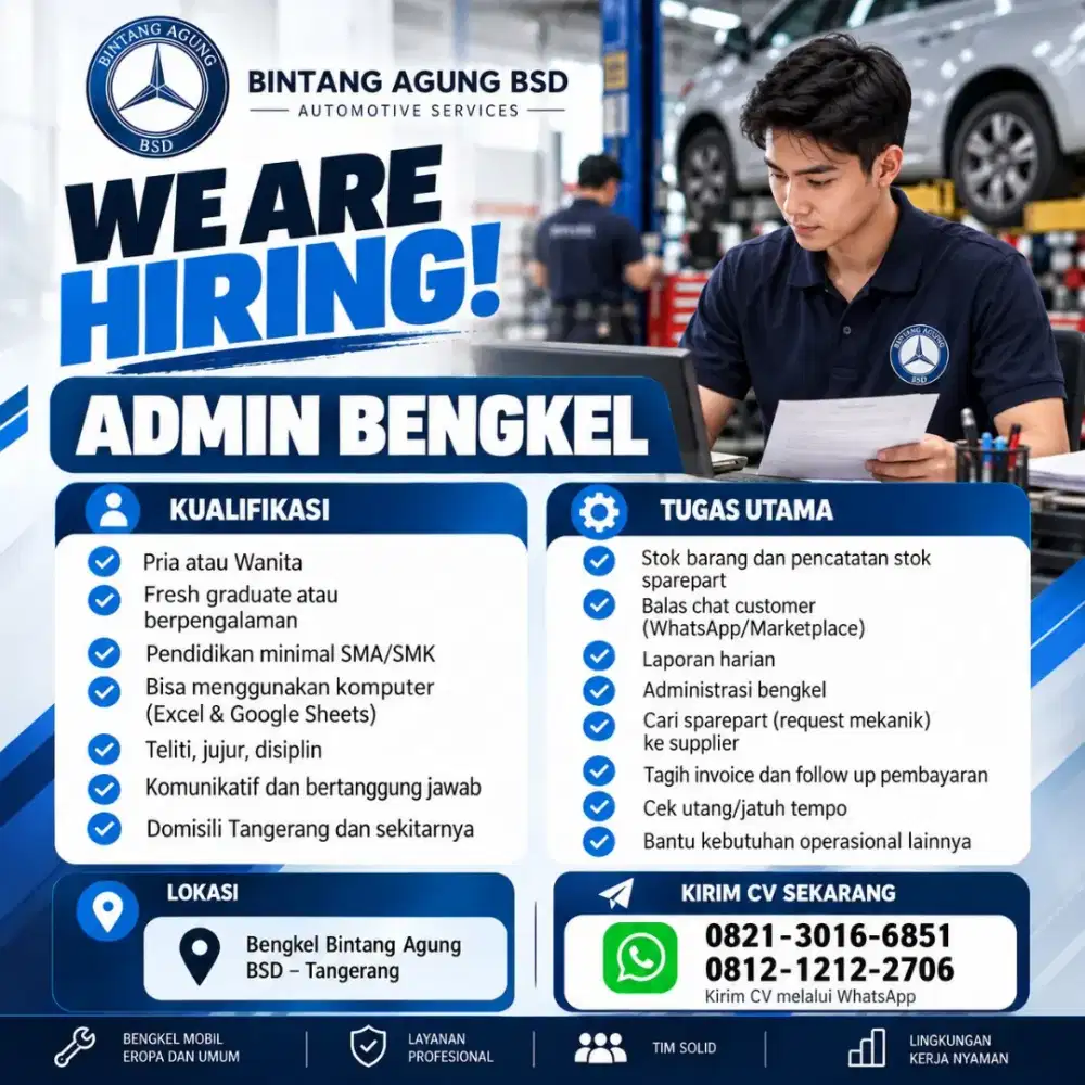 Loker Admin Bengkel