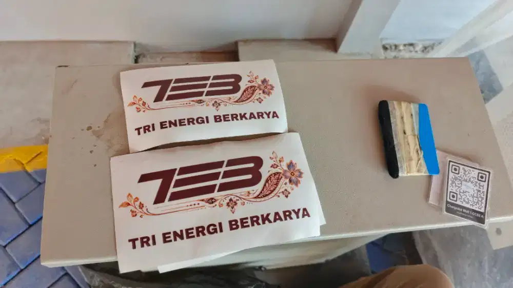 Sticker logo, stiker printing, stiker cutting sandblast & kaca film