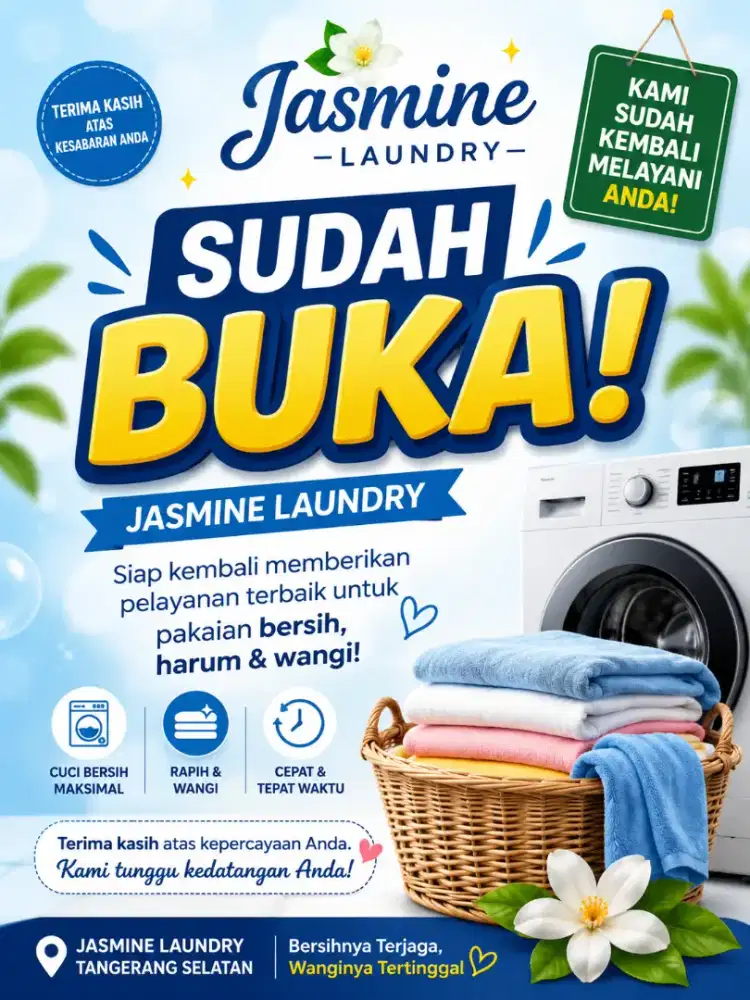 Dibutuhkan Karyawati laundry setrika uap & Packing