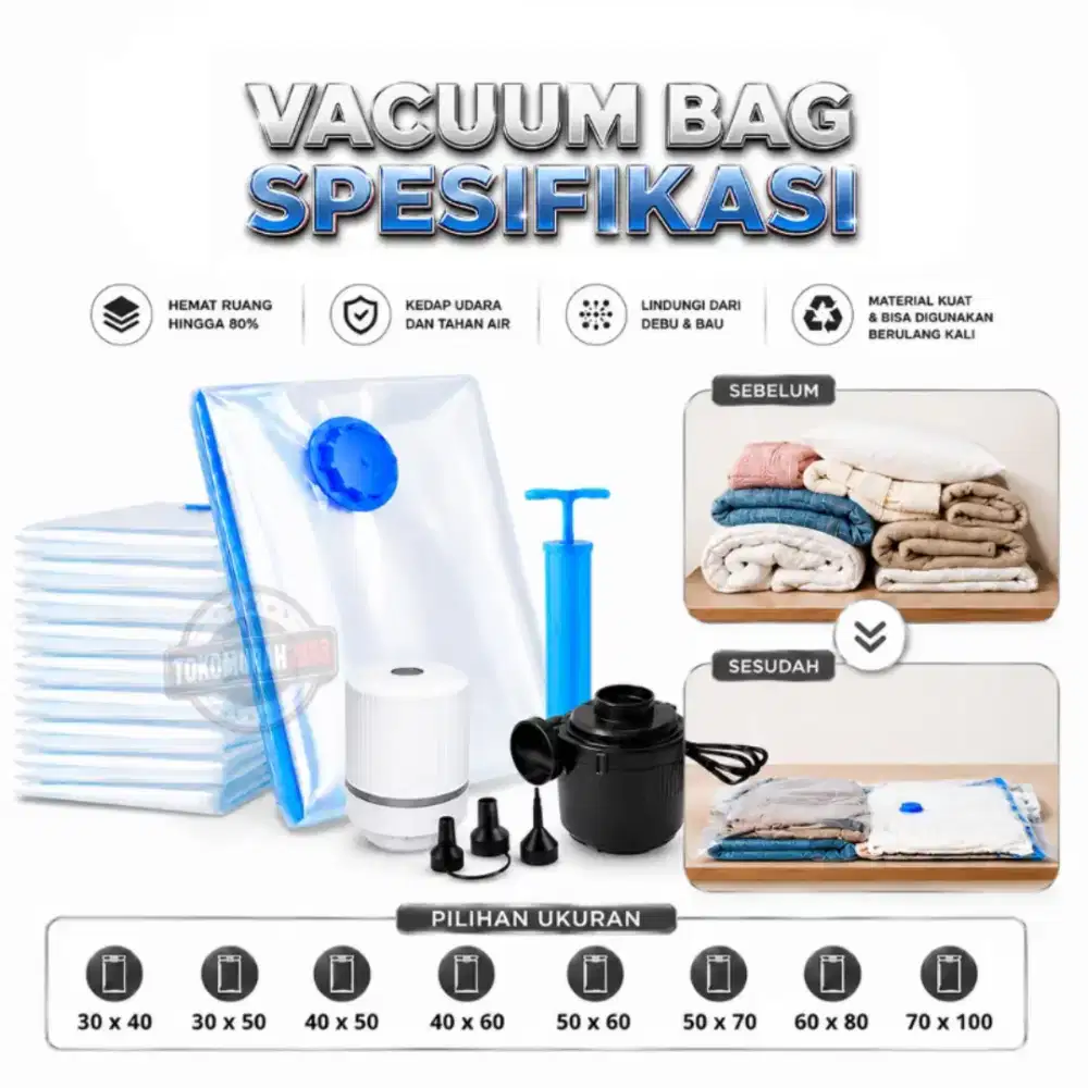 PLASTIK VAKUM UNTUK PAKAIAN/ SELIMUT/BONEKA