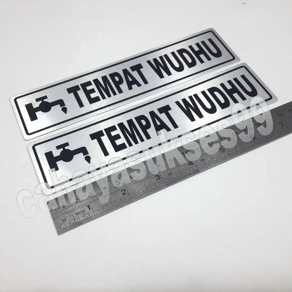 Sticker Aluminium Sign Board TEMPAT WUDHU Mushola Stiker Papan Label