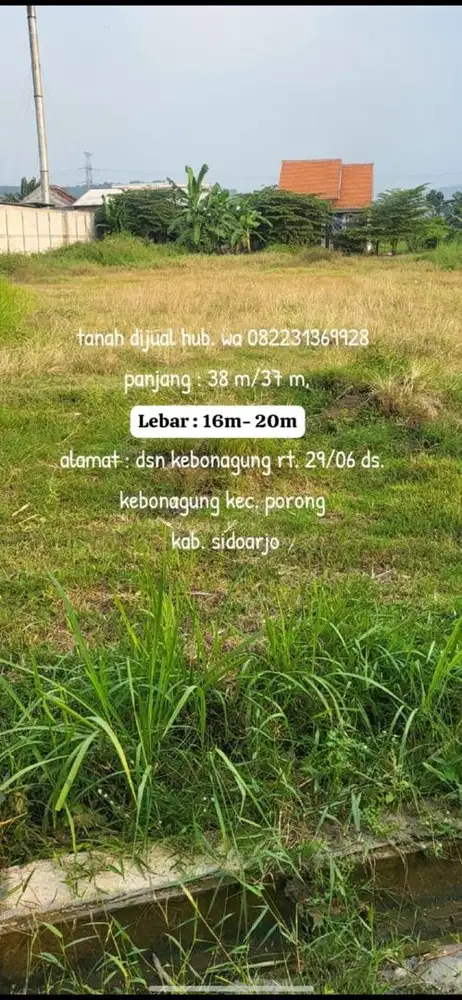 dijual tanah luas 760m, bisa buat kos2 an, rumah dan pabrik