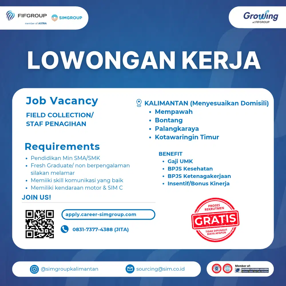 LOKER KALIMANTAN - STAF PENAGIHAN