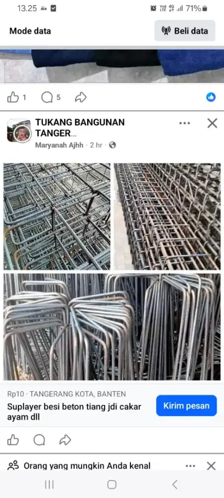 Cakar ayam, ring,tiang jadi