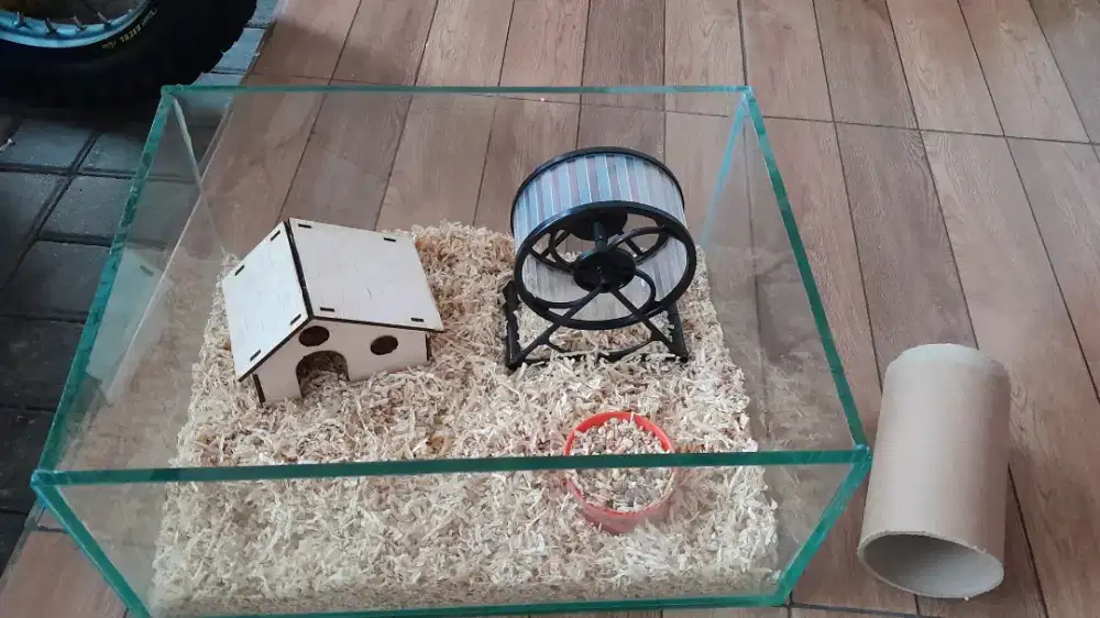 Kandang hamster akuarium aquarium tebal fullset