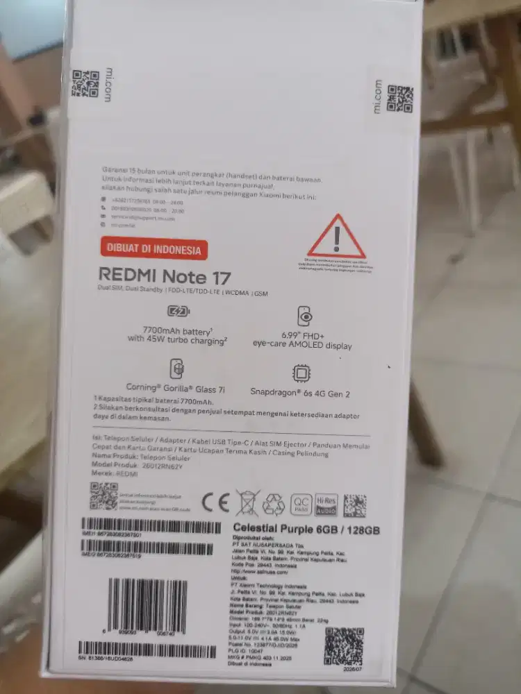 Redmi note 17 ram 6/128 baru open bok aja