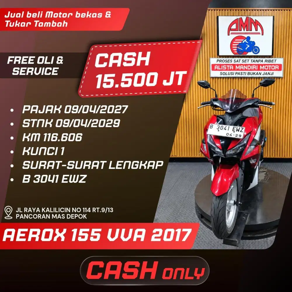 AEROX 155 VVA 2017 CASH ONLY ALISTA