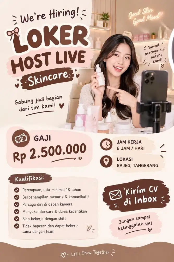 LOWONGAN KERJA HOST LIVE STREAMING