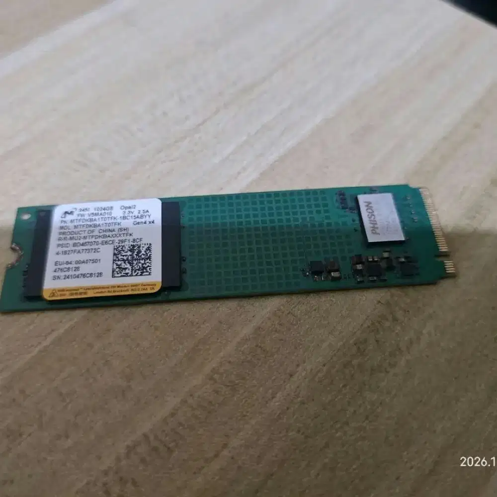 SSD 1 TB Nvme Micron Gen 4 health 100% original PC eksternal laptop