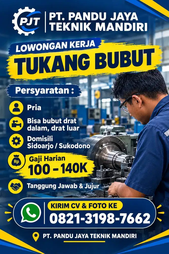 DICARI TUKANG BUBUT