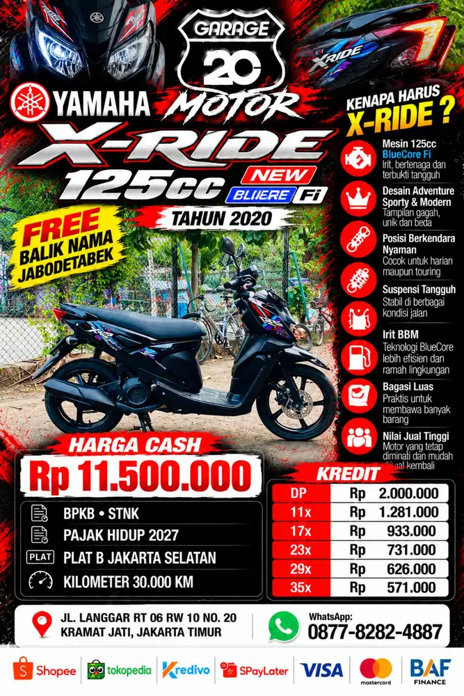 Yamaha X-Ride New 125cc Ymjet Fi Bluecore Fi Tahun 2020