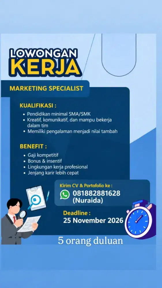 Lowongan pekerjaan Staff office