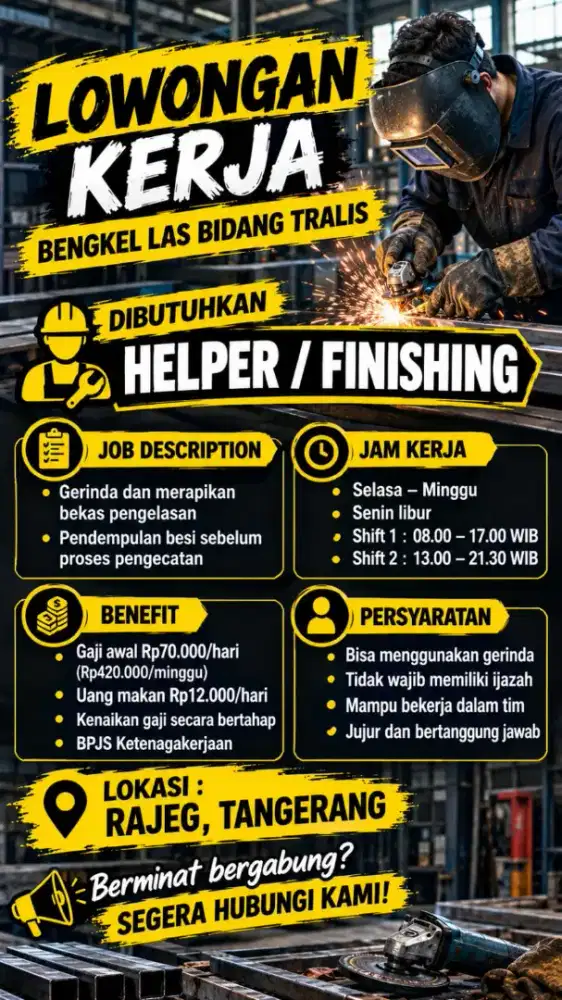 Helper Bengkel Las