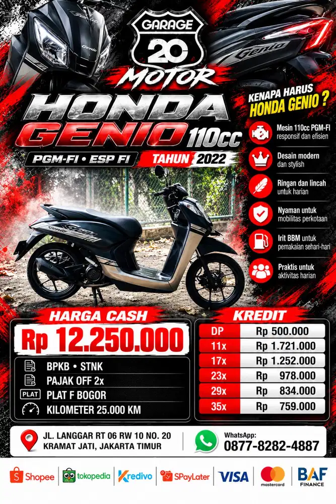 Honda Genio 110cc Pgm_Fi Esp Fi Tahun 2022
