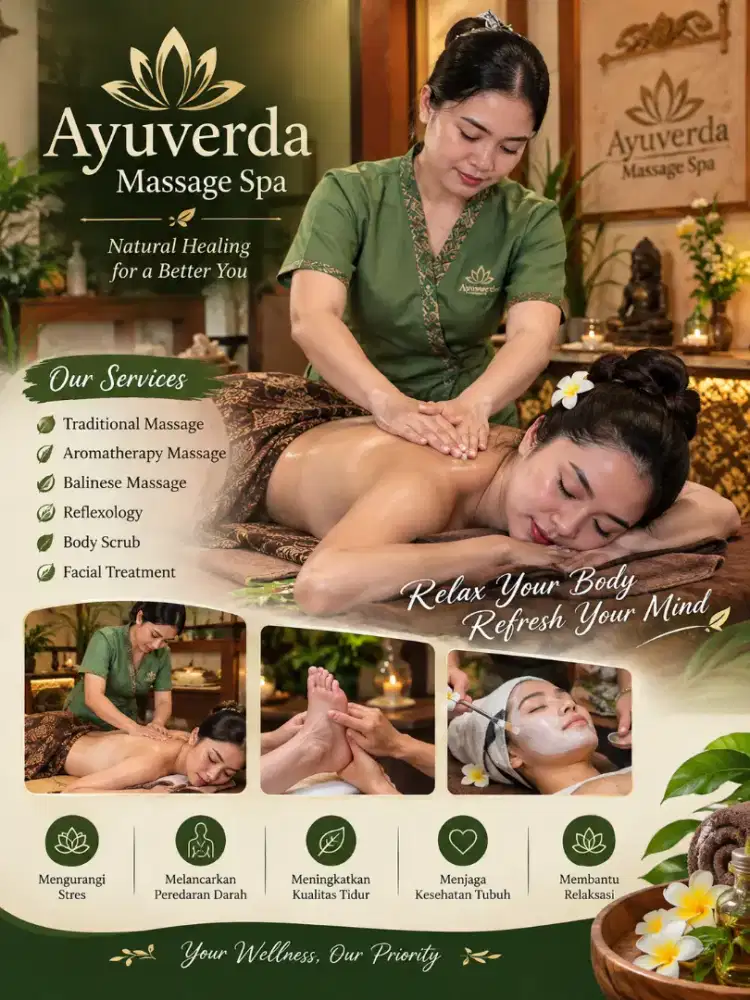 Di butuhkan karyawan pijat spa massage