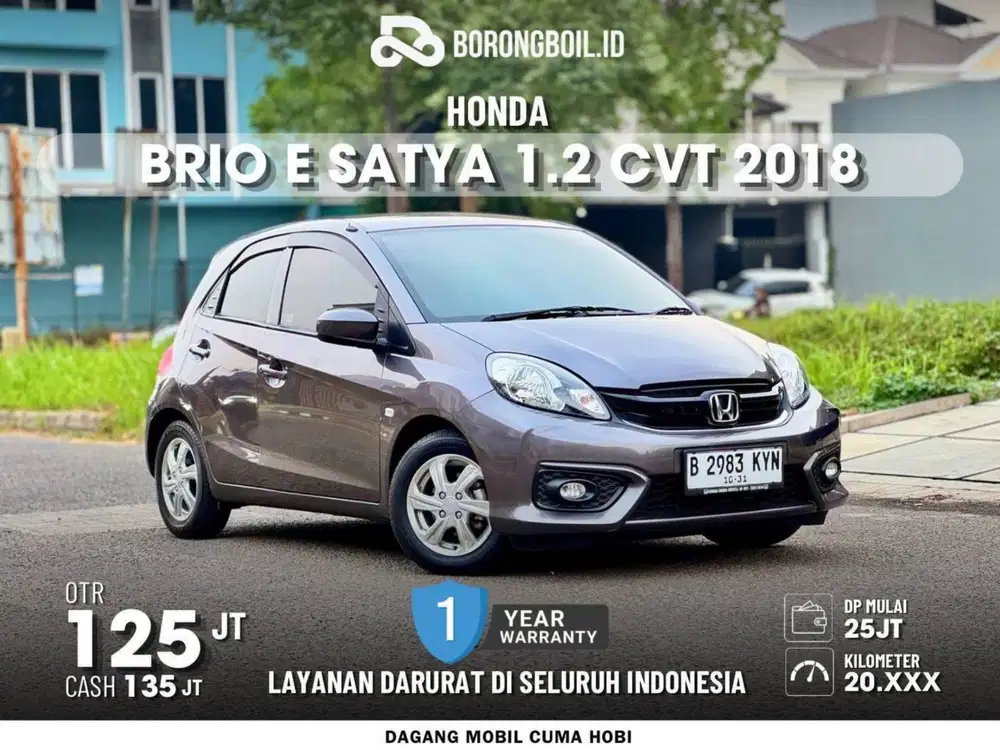ODO 20RB! HONDA BRIO SATYA E AT 2018 ABU ABU