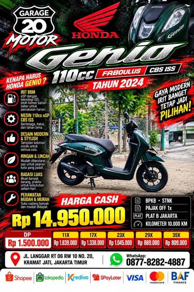 Honda All New Genio 110cc Faboulus Cbs Iss Esp Fi  Tahun 2024