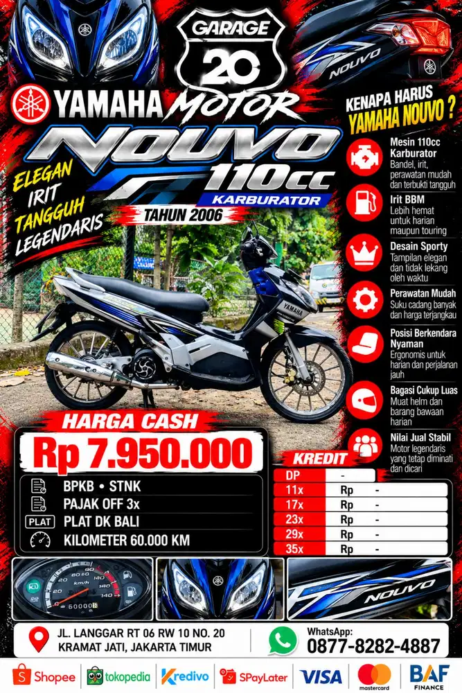 Yamaha Nouvo Z 110cc Karburator Tahun 2006