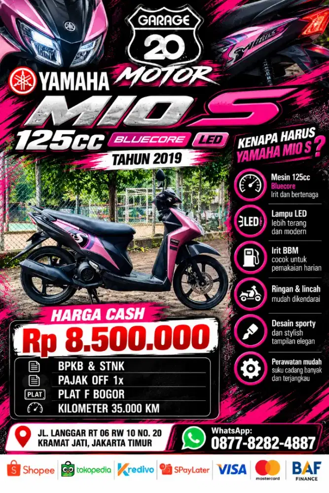 Yamaha Mio S 125cc Bluecore Fi LED Tahun 2019