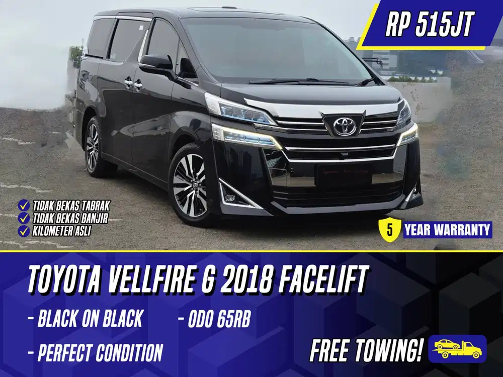 Toyota Vellfire G 2018 Facelift Black Hitam Velfire