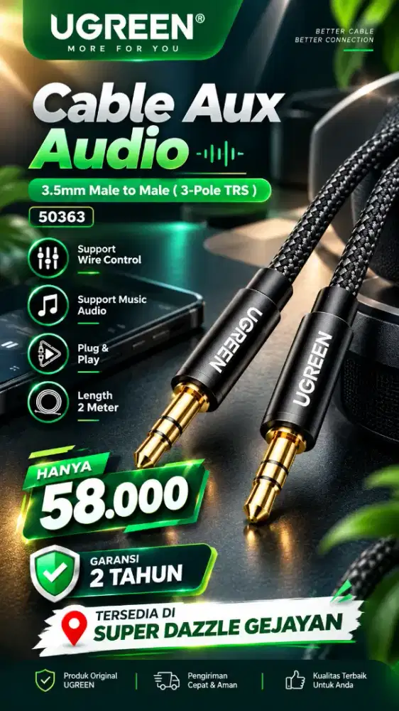 UGREEN AUX CABLE JACK 3.5MM (50363)