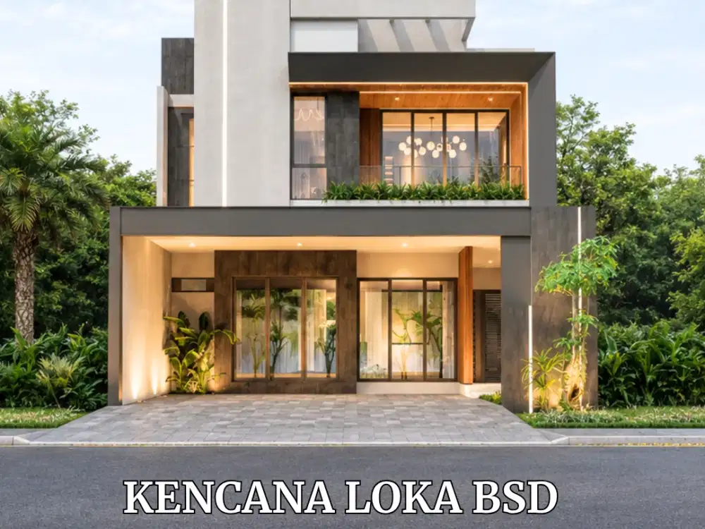 RUMAH DENGAN DESIGN MODERN DI KENCANA LOKA BSD