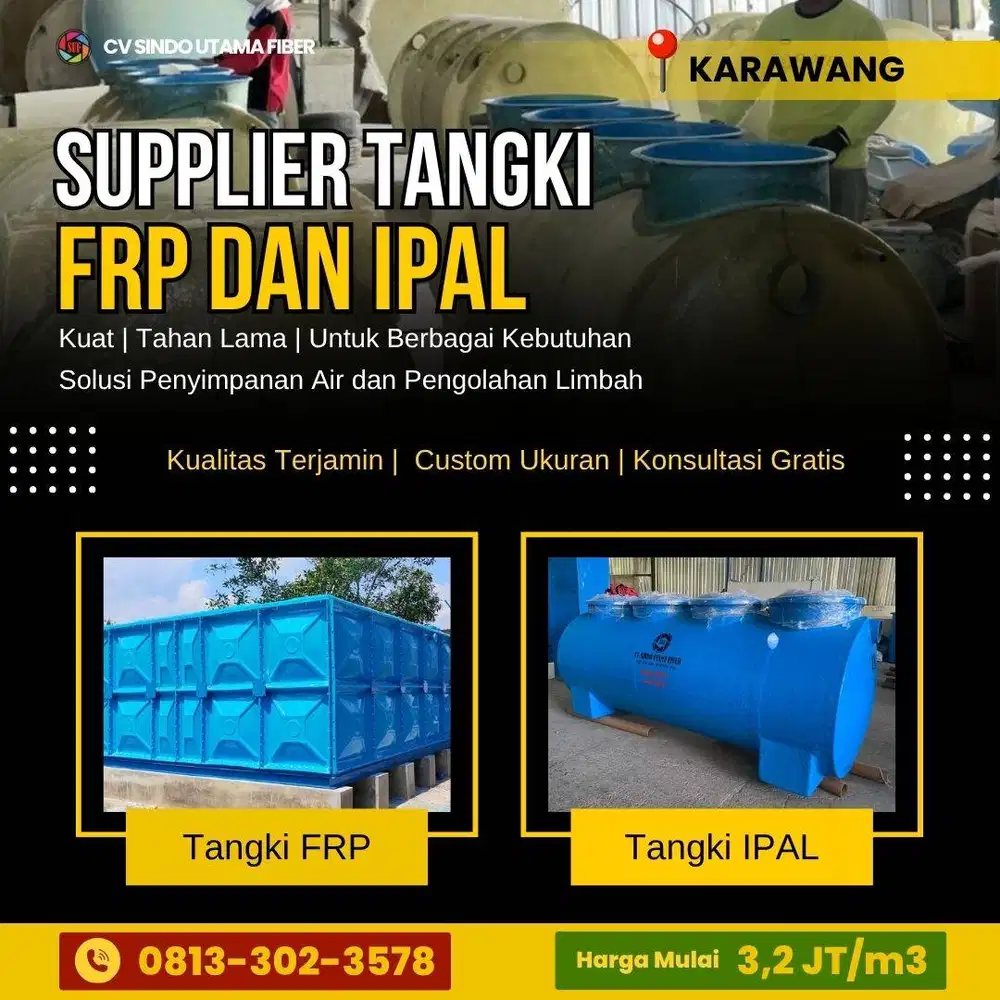 Supplier Water Tank dan IPAL di Karawang yang Berkualitas Bahannya