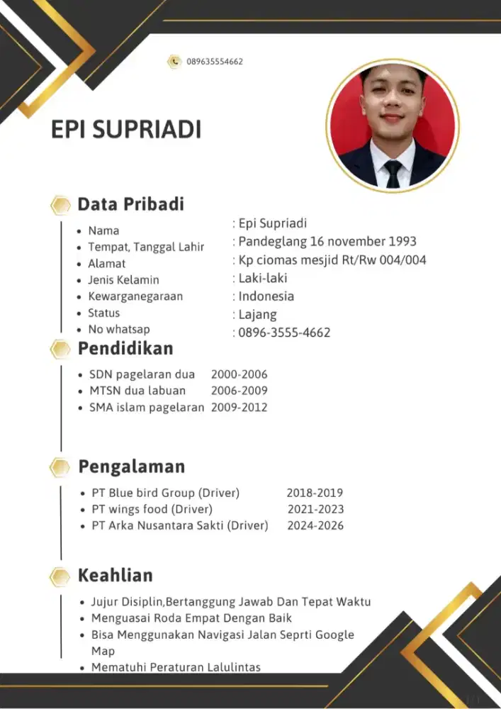 Cari kerja sebagi driver