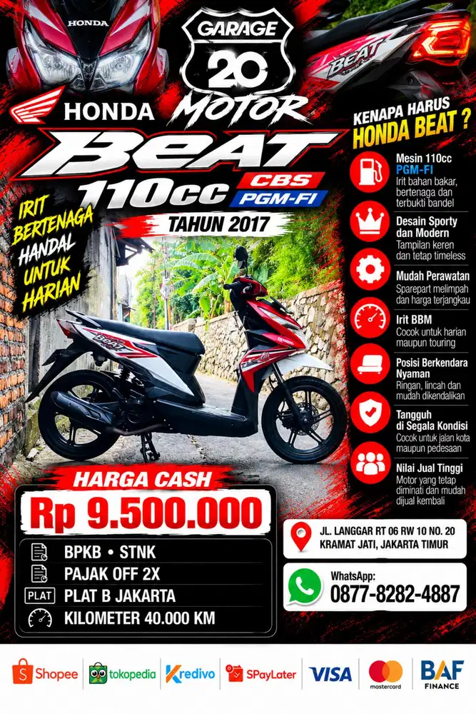 Honda Beat ECO 110cc CBS Pgm Fi