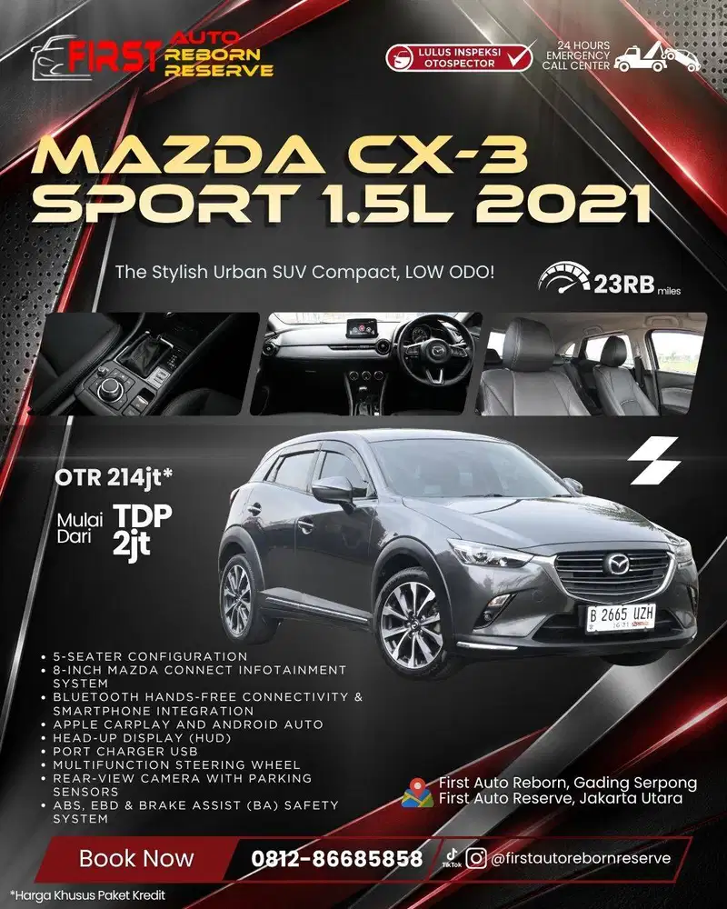 (TDP2jt) Mazda CX-3 Sport 1.5L 2021 (LOW ODO)