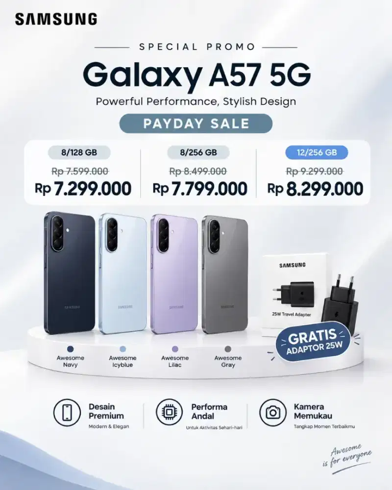 SAMSUNG GALAXY A57 PROMO FREE ADAPTER