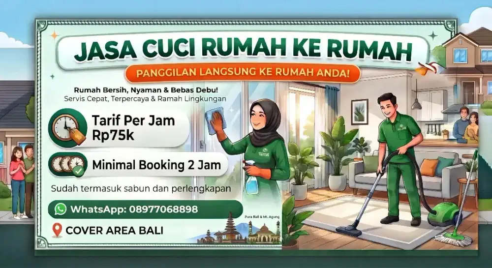 JASA CUCI RUMAH PANGGILAN - DENPASAR BALI