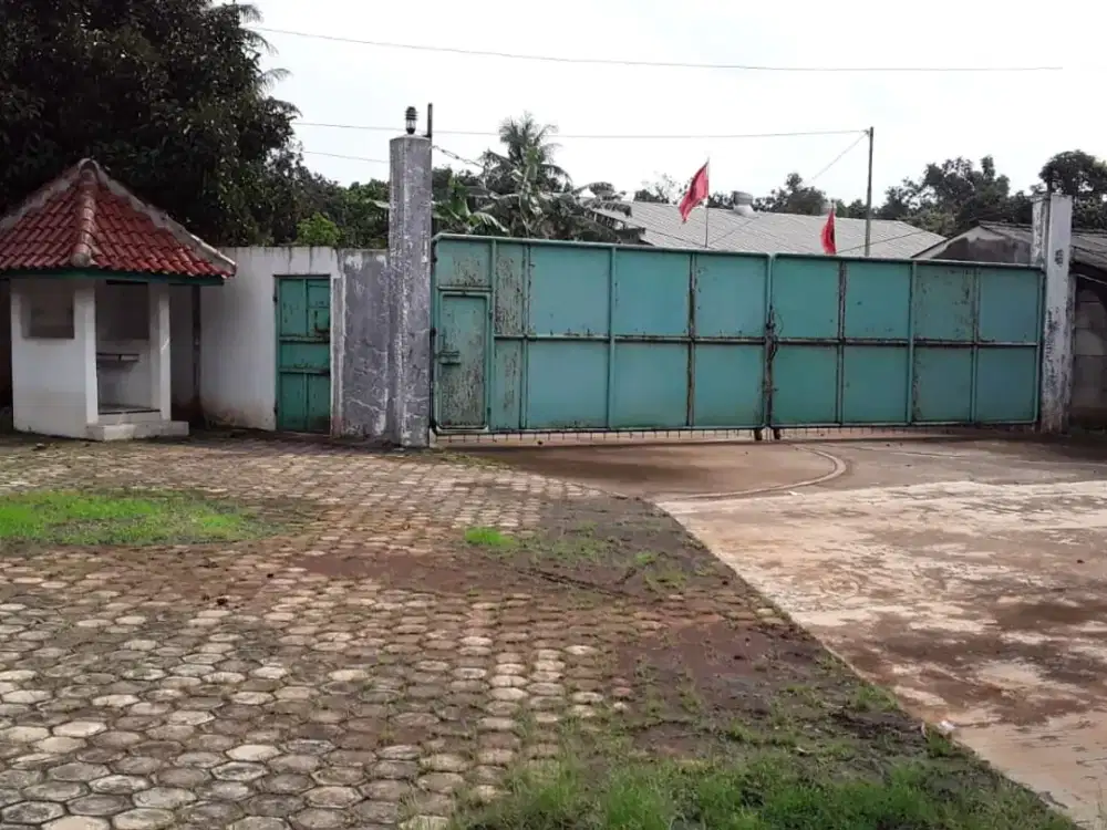 Tanah Datar dan Bangunan Gudang Gunung Sindur Dekat Puspiptek Serpong Luas 8545m2 SHM