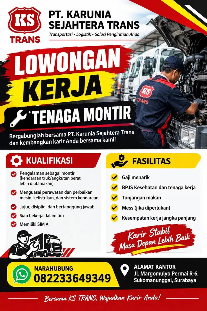 Lowongan Kerja Mekanik / Montir Truk