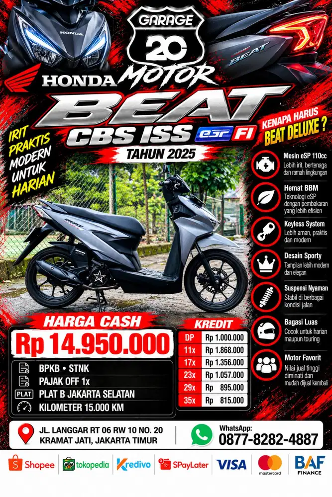 Honda All New Beat 110cc CBS ISS Esp Fi Tahun 2025