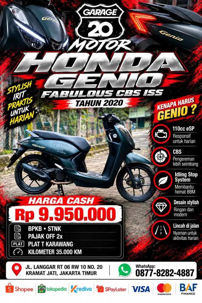 Honda Genio 110cc Faboulus CBS ISS Fi Tahun 2020