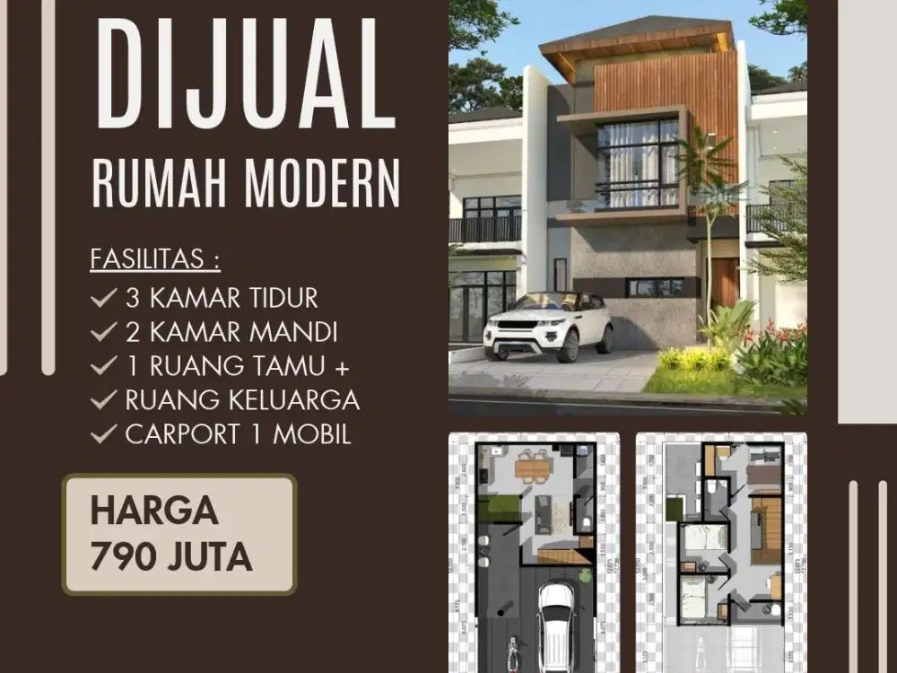 Rumah Modern 3 Kamar Tidur di Bandung, Harga Mulai Rp790 Juta