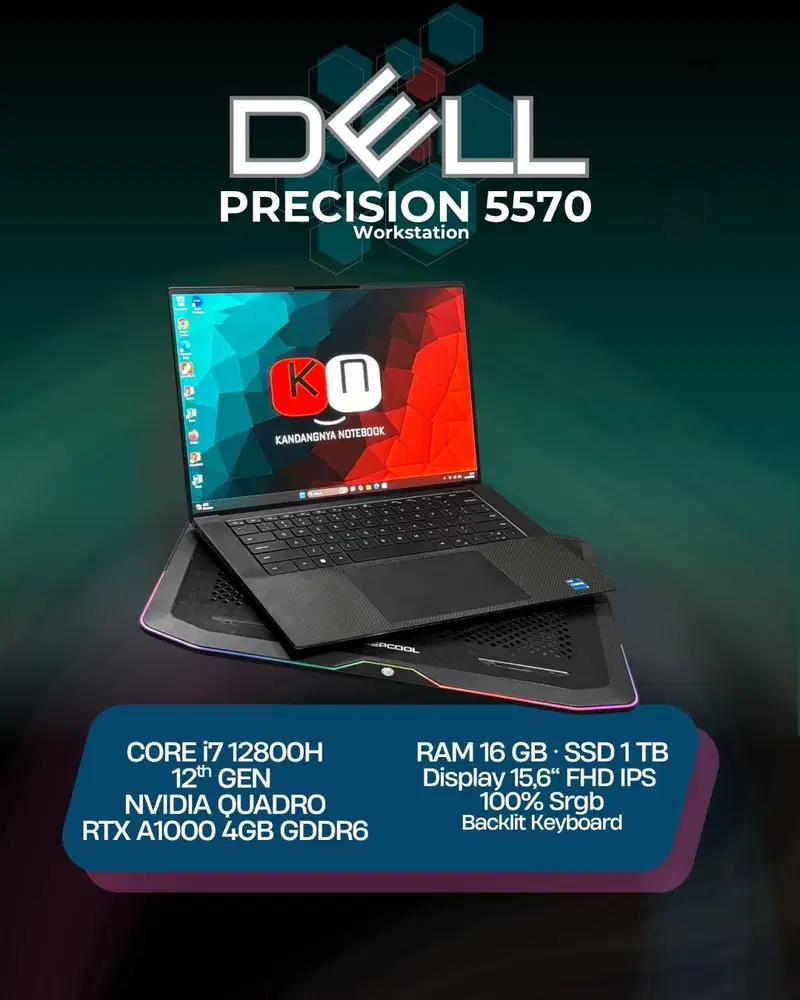 Dell Precision 5570 Core i7 12800H NVIDIA RTX A1000 4GB RAM 16GB 1TB