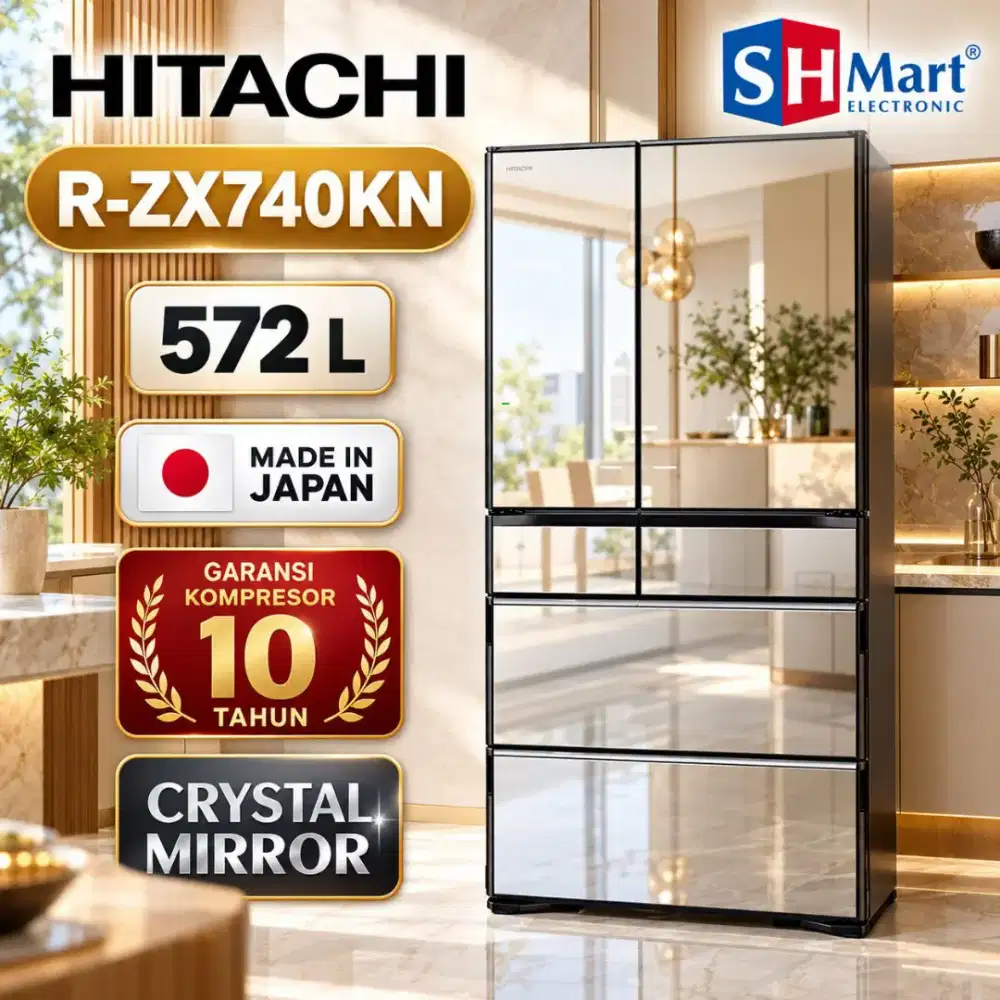 Kulkas Hitachi crystal mirror